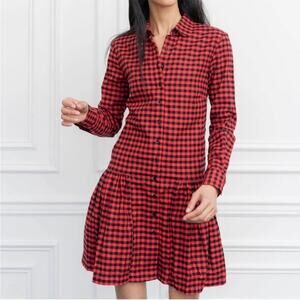 The Shirt by Rochelle Behrens Drop Waist Plaid
Flannel Shirt Dress sz‎ XS